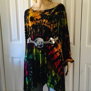 Sacred Threads Tie Dyed Top One Size with Belt